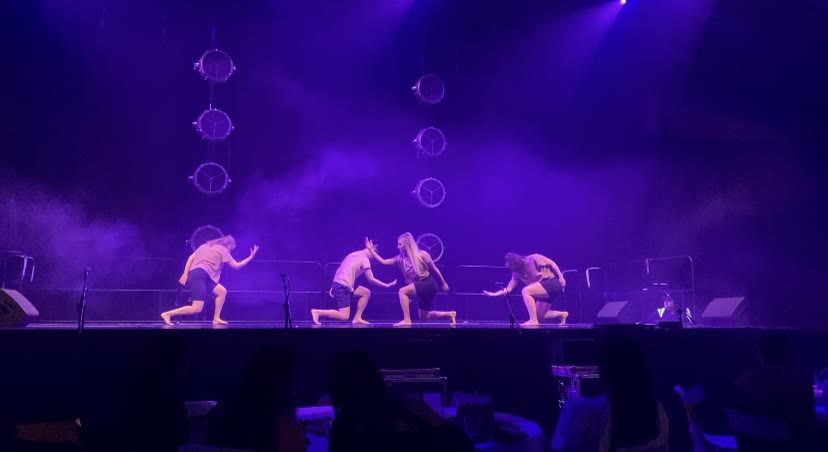 QTC purple stage lighting